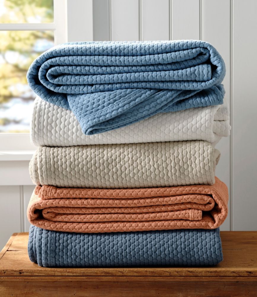 Organic Honeycomb Matelassé Coverlet, Bay Blue, small image number 6