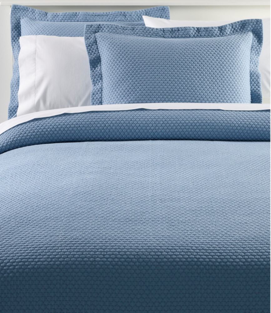 Organic Honeycomb Matelassé Coverlet, Bay Blue, small image number 1