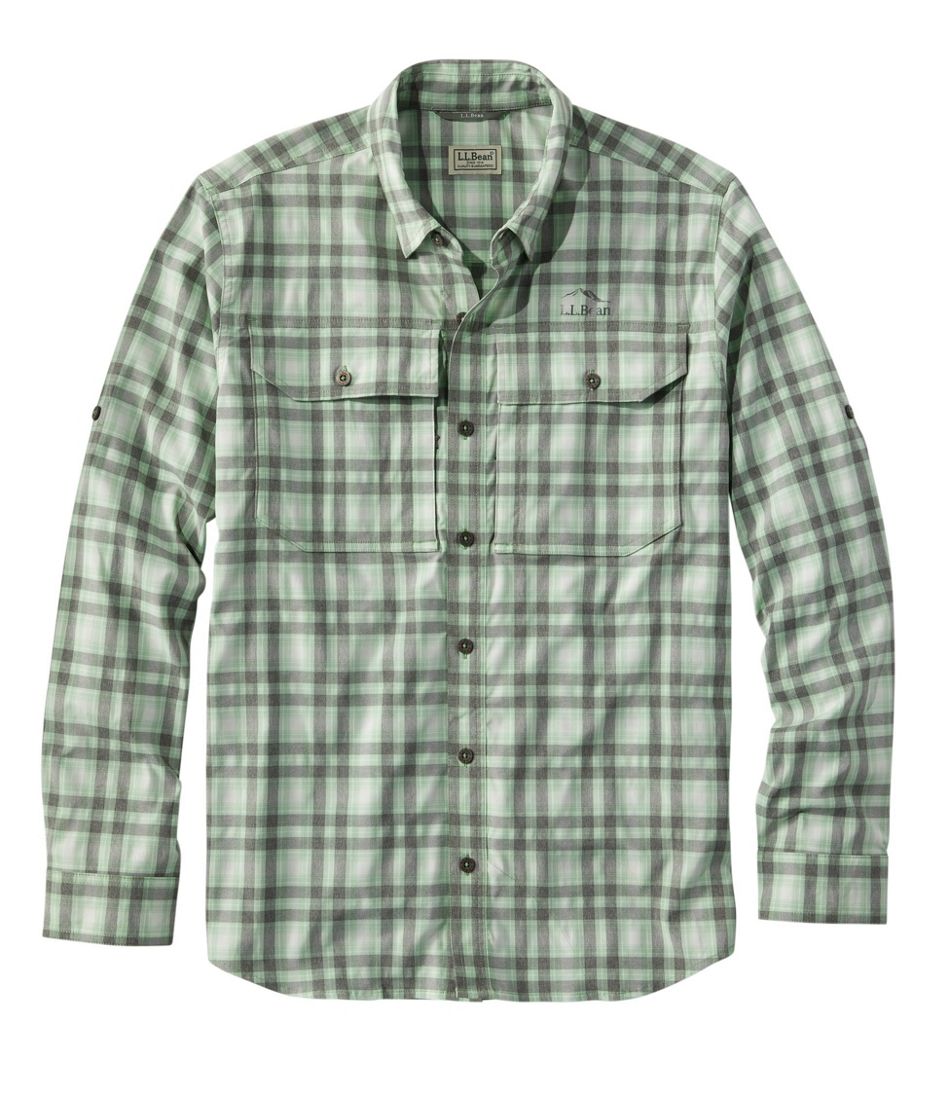 Men's Insect-Repellent Long-Sleeve Shirt, Plaid Sprig Large, Polyester Blend Synthetic/Nylon | L.L.Bean
