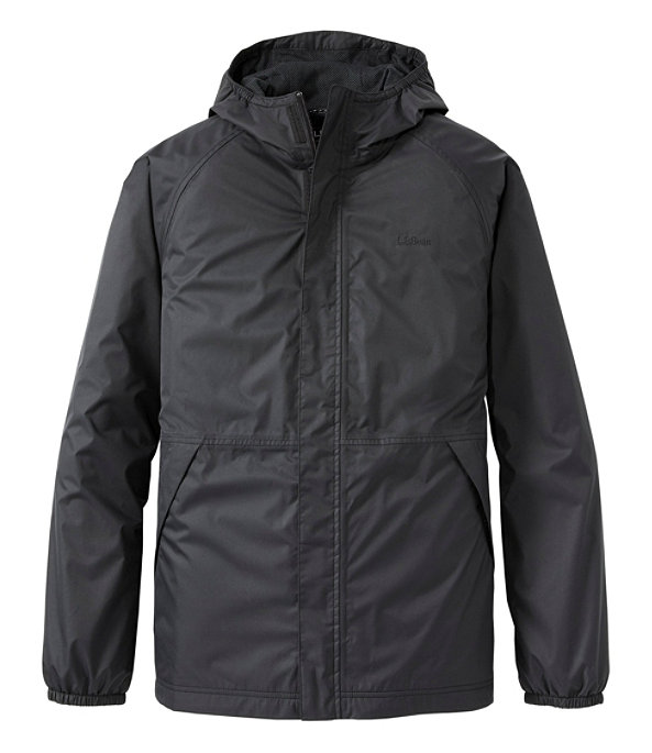 Waterproof Windbreaker Jacket, Men's Tall, Black, large image number 0