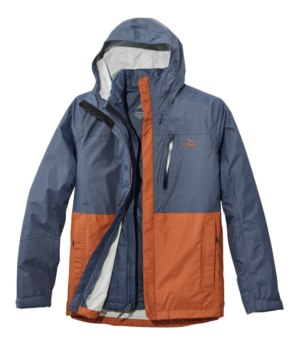 Men's Trail Model Waterproof 3-in-1 Jacket Gunmetal Gray/Oakwood XXL, Synthetic/Nylon | L.L.Bean
