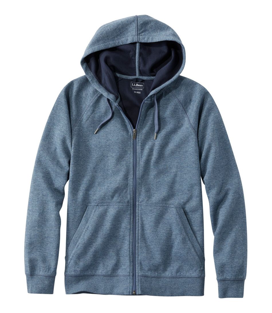 Men's Washed Cotton Double-Knit Shirts, Zip Hoodie