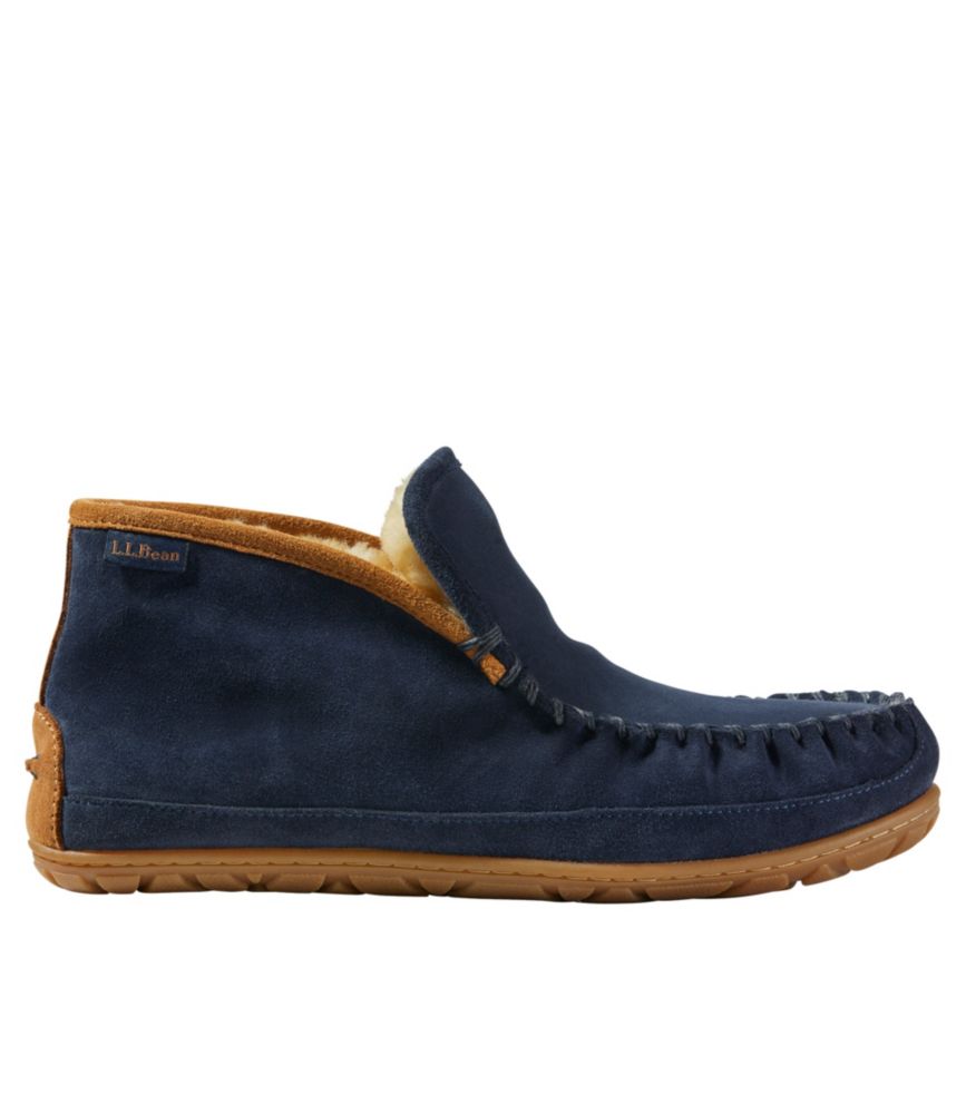 Men's Wicked Good Slippers, Boot Moc, Carbon Navy/Saddle, small image number 1