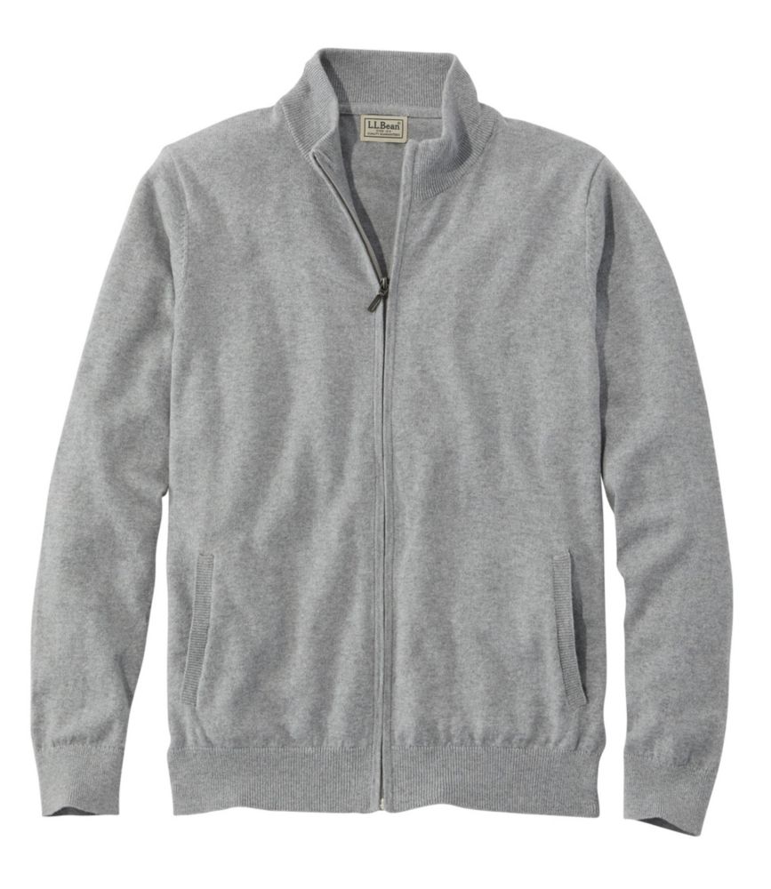 cotton full zip sweater