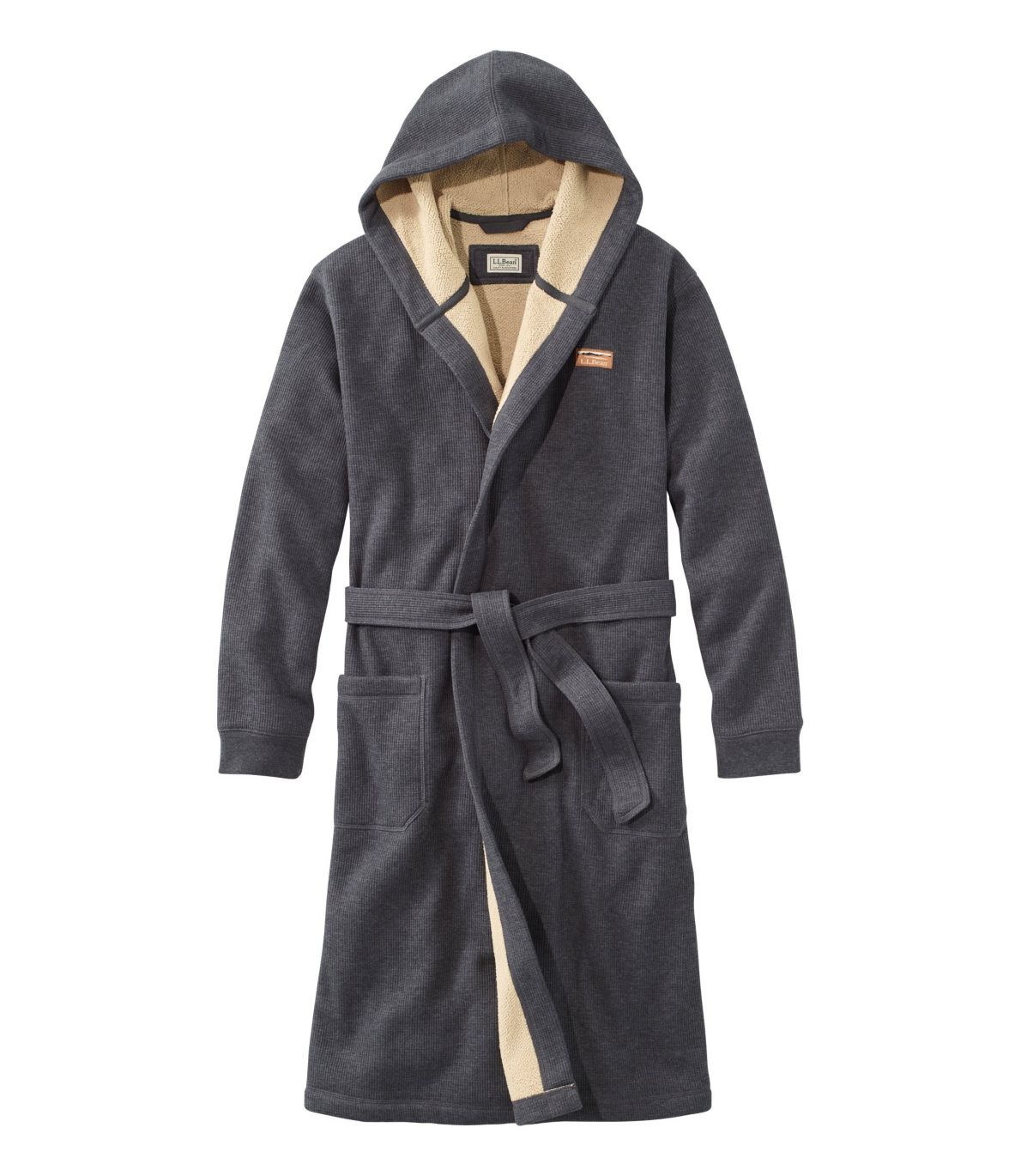 Men's Bonded Waffle Fleece Robe, Hooded at L.L. Bean