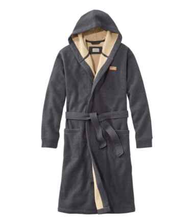 Men's Bonded Waffle Fleece Robe, Hooded
