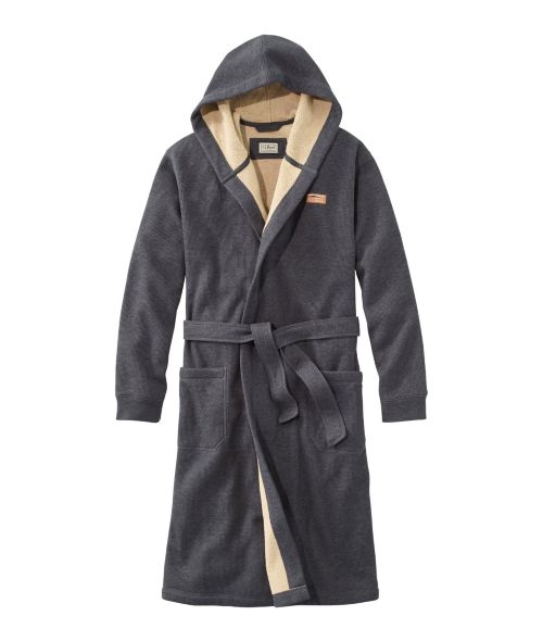 Men's Bonded Waffle Fleece Robe, Hooded at L.L. Bean