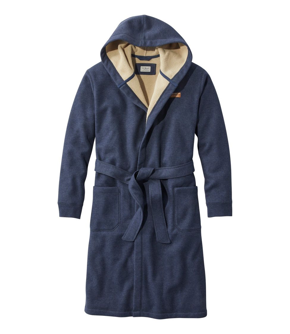 Men s Bonded Waffle Fleece Robe Hooded at L.L. Bean