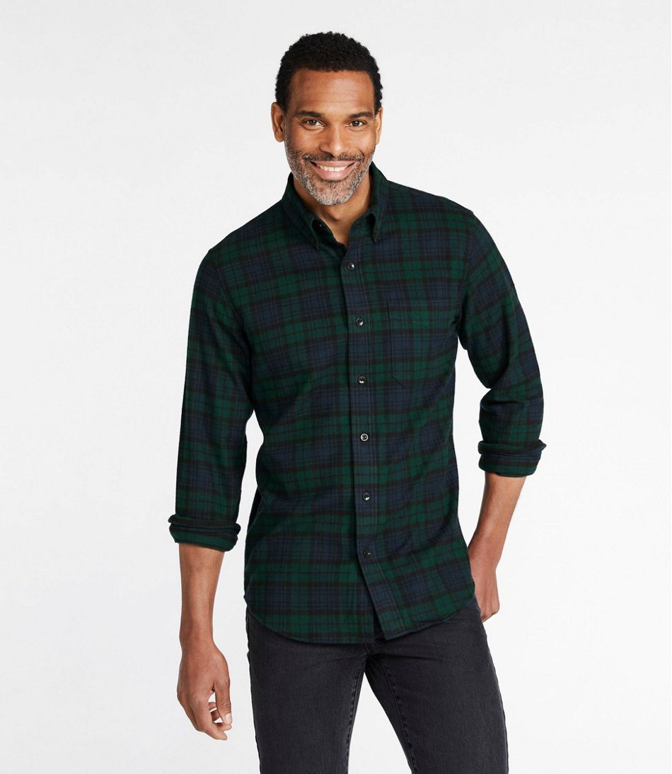 Men's Scotch Plaid Flannel Shirt, Slim Fit | Casual Button-Down Shirts ...