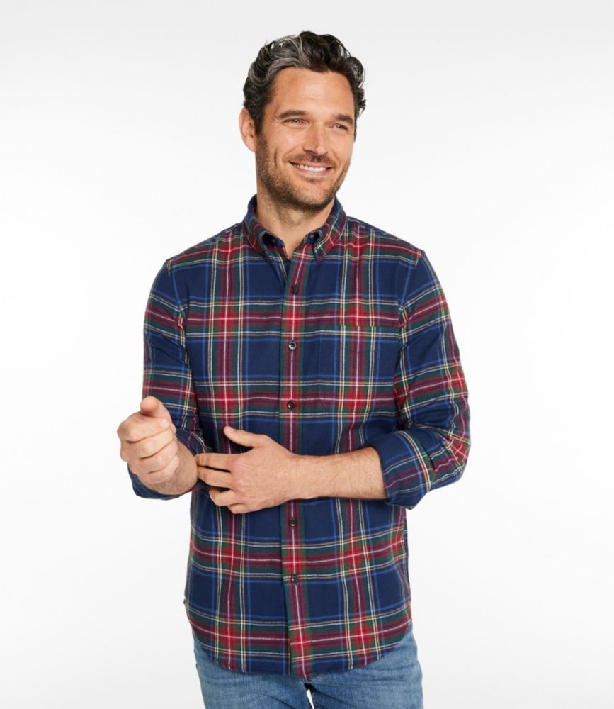 Men's Scotch Plaid Flannel Shirt, Slim Fit