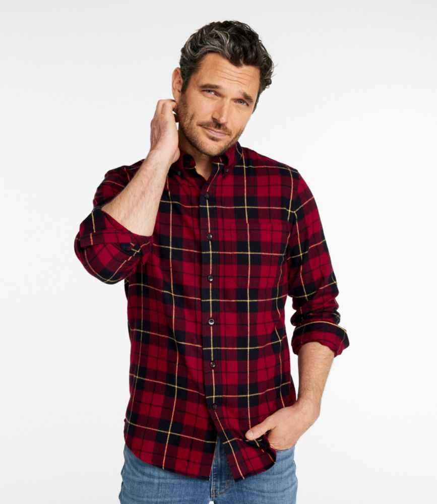 Men's Scotch Plaid Flannel Shirt, Slim Fit