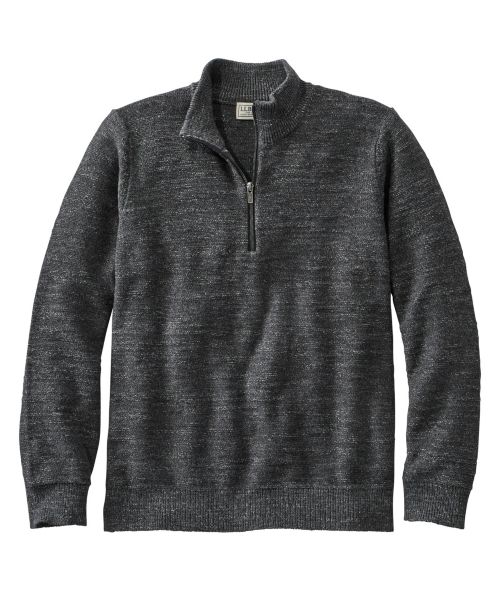 Men's Textured Organic Cotton Sweater, Quarter-Zip at L.L. Bean