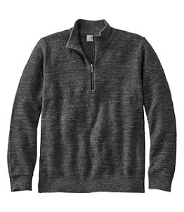 Men's Textured Organic Cotton Sweater, Quarter-Zip