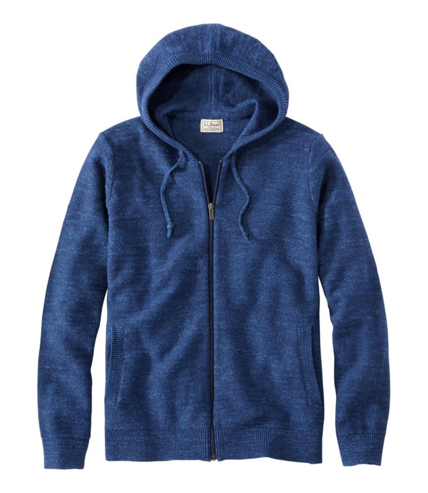 Men's Textured Organic Cotton Sweater, Hooded