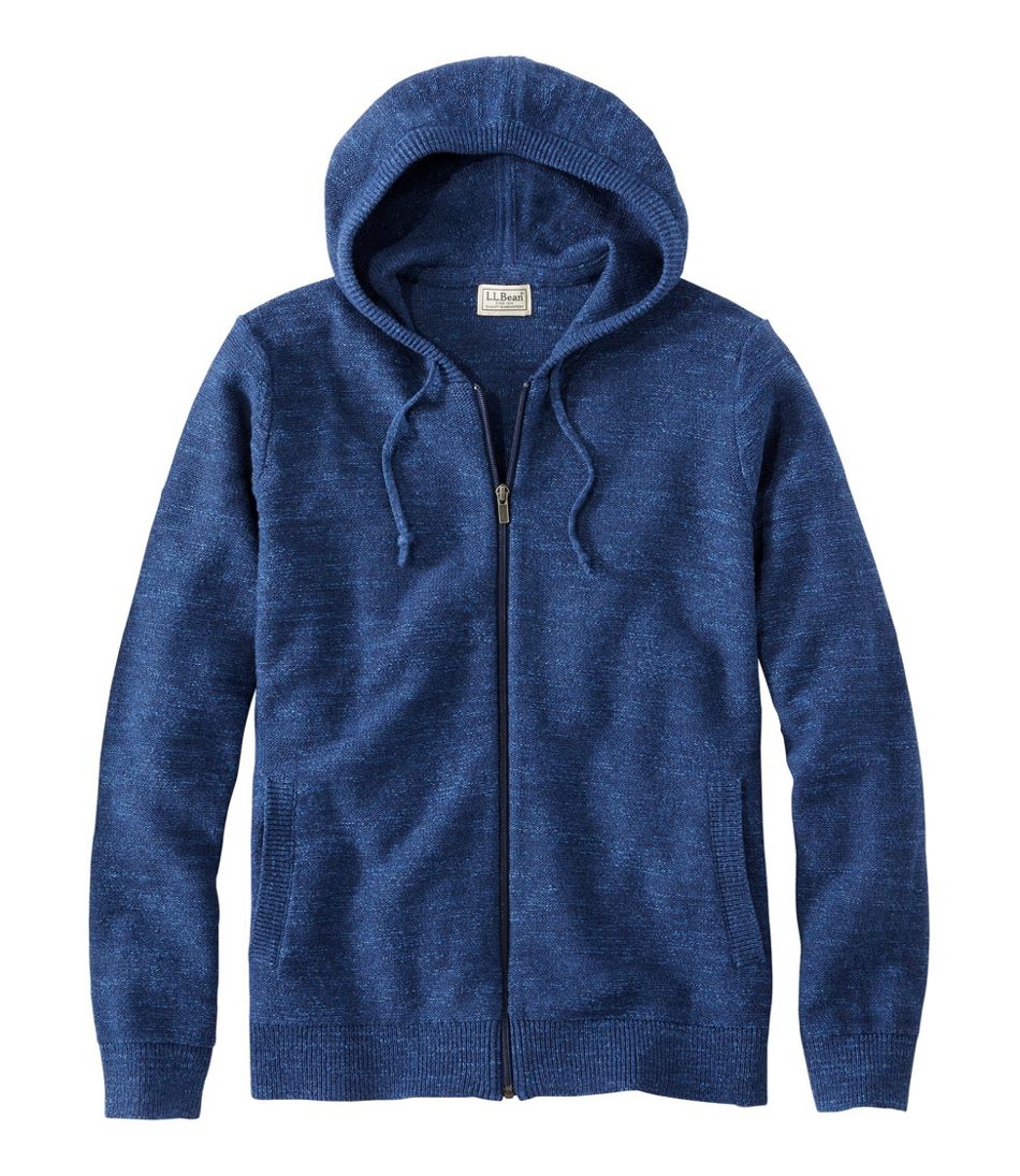 Men's Textured Organic Cotton Sweater, Hooded | Sweaters at L.L.Bean