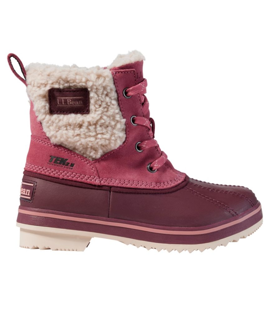 Kids' L.L.Bean Rangeley Sherpa Boots, Faded Rose/Burgundy, small image number 1