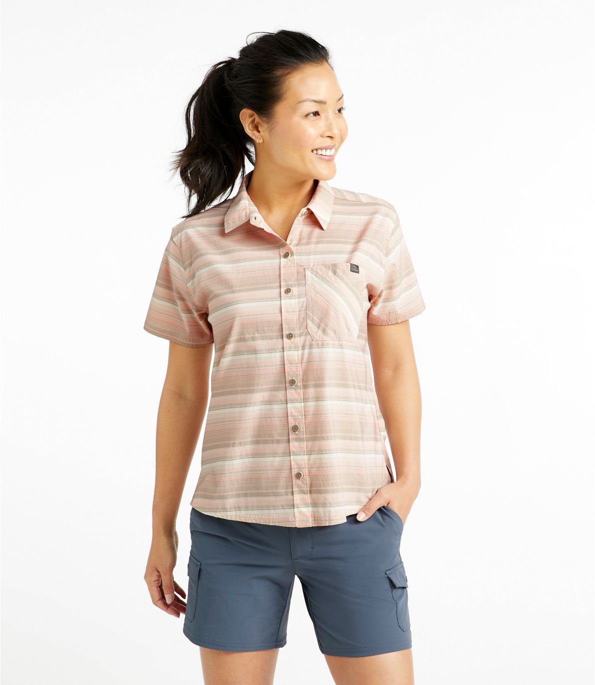 Women's Beach Cruiser Summer Shirt, Short-Sleeve, Stripe