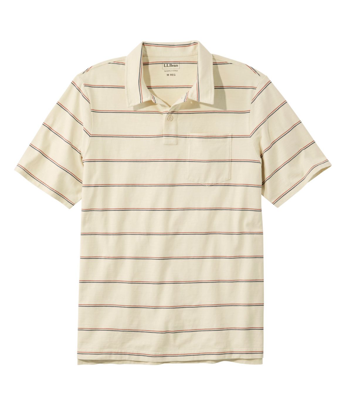 Men's Lakewashed Organic Cotton Polo, Short-Sleeve Stripe