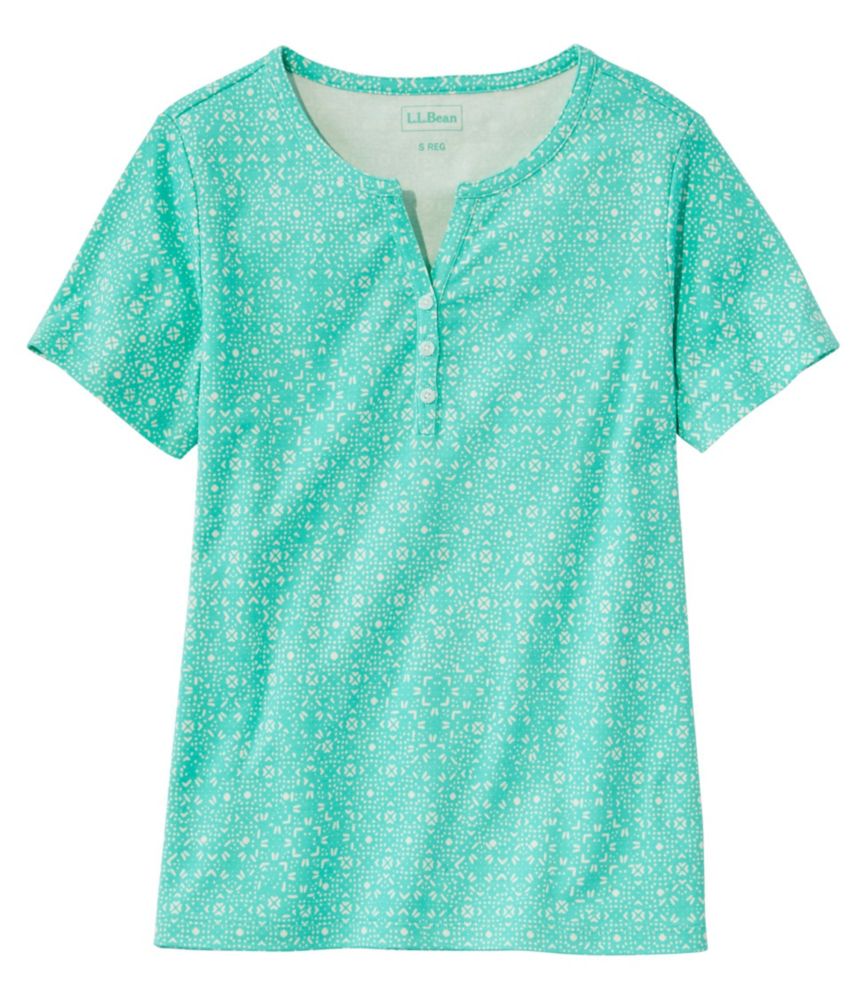 Women's L.L.Bean Tee, ShortSleeve Splitneck Henley Print Tees & Knit Tops at L.L.Bean