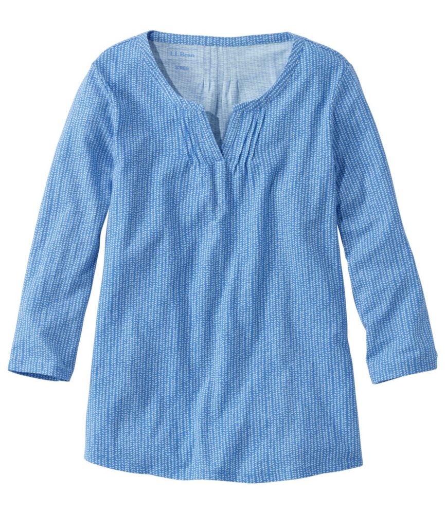 Women's Organic Cotton Tee, Splitneck ThreeQuarterSleeve Print Tees & Knit Tops at L.L.Bean