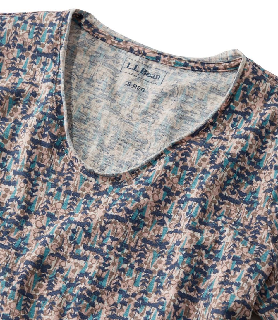 Women's Organic Cotton Tee, V-Neck Short-Sleeve Print | Shirts & Tops ...