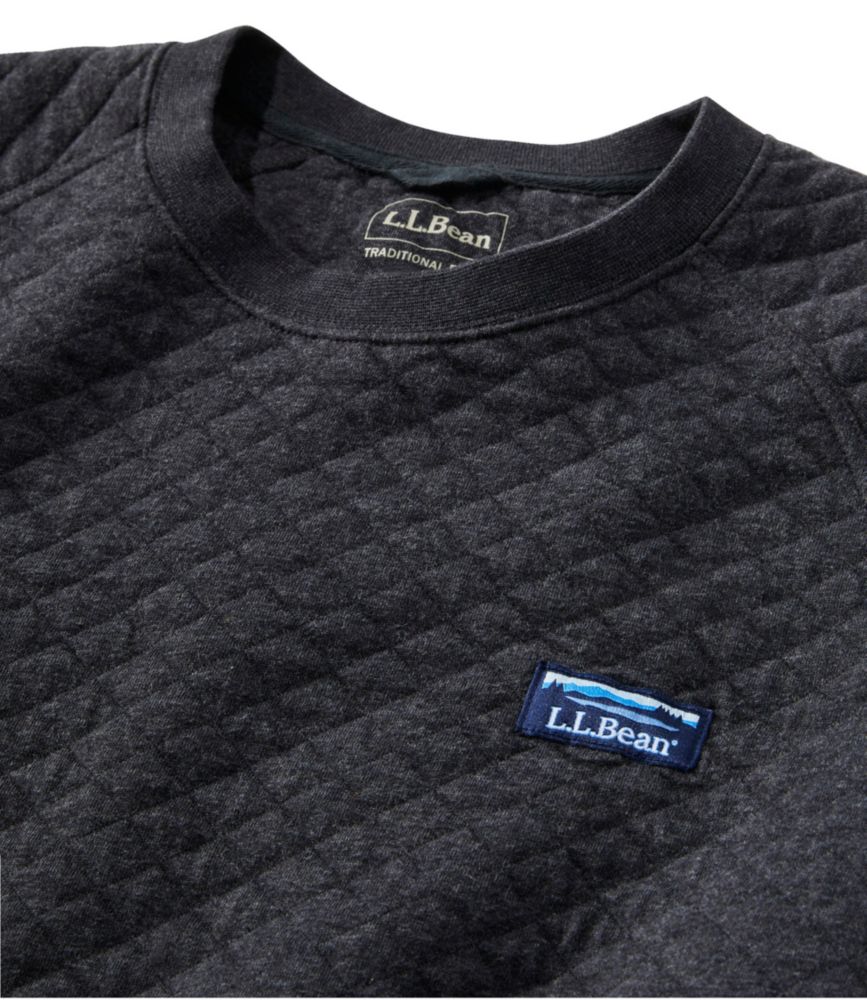 Men's Quilted Sweatshirt, Crewneck, Indigo Heather, small image number 6