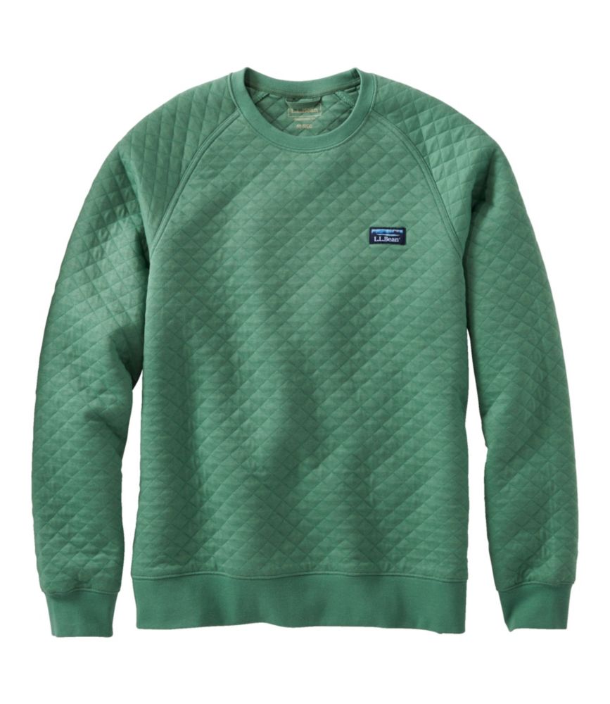 Men's Quilted Sweatshirt, Crewneck, Clover, small image number 1