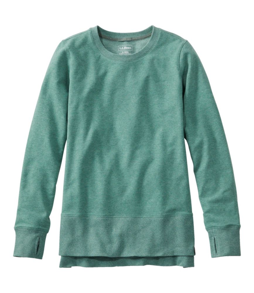 Women's L.L.Bean Cozy Sweatshirt, Split-Hem, Sea Green Heather, small image number 1