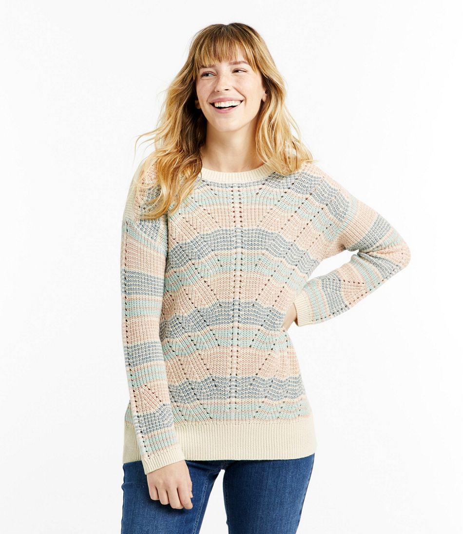 Women's Linen-Blend Sweater, Pullover Stripe