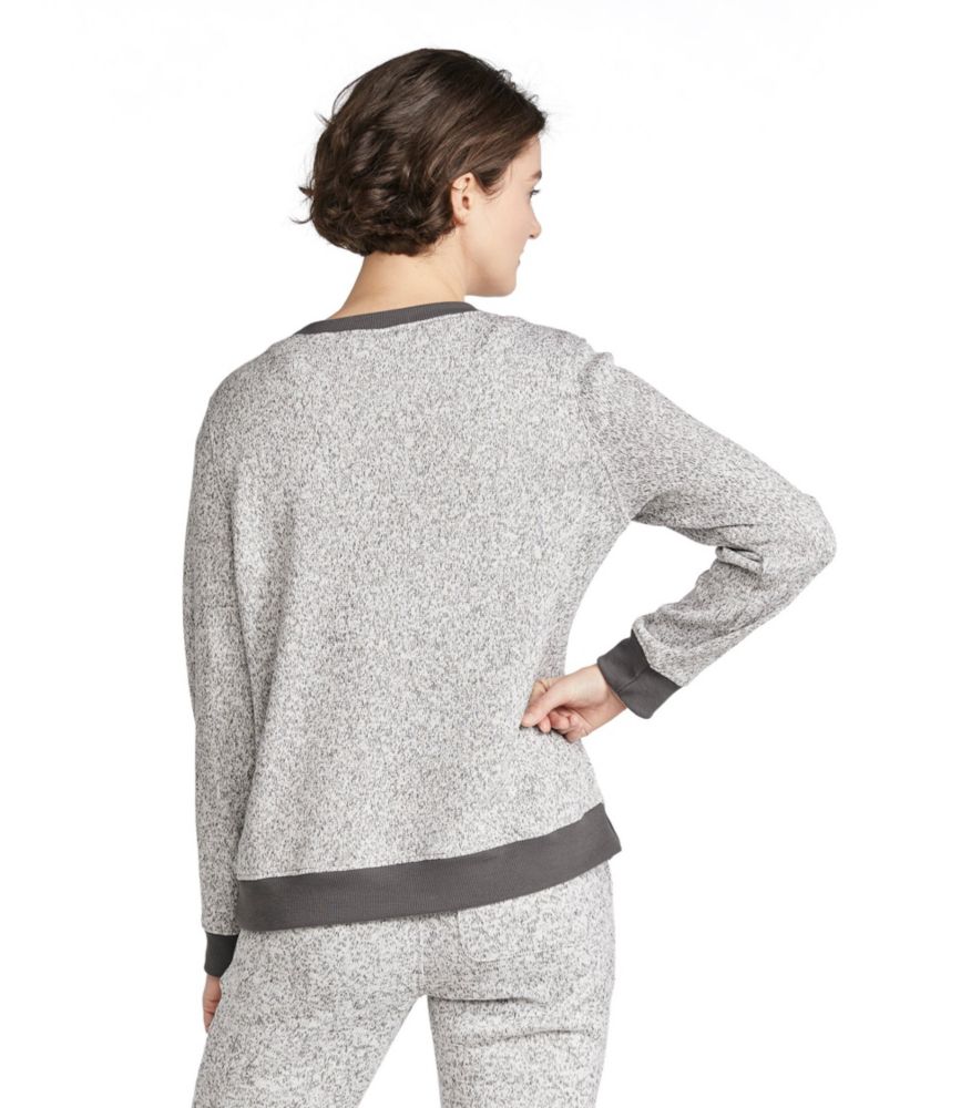 Women's Lightweight Sweater Fleece Top, Light Gray Heather, small image number 3