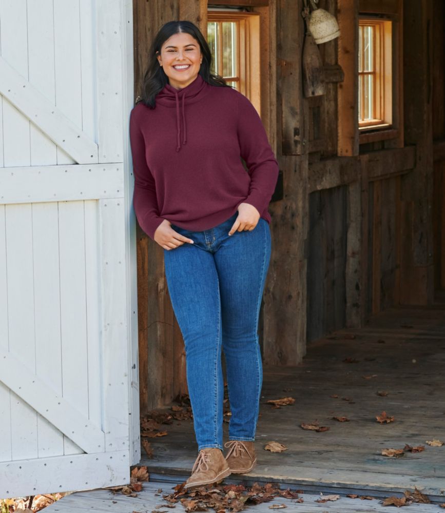 Women's Classic Cashmere Sweater, Funnelneck, Honey Brown, small image number 5