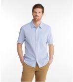 Men's Organic Seersucker Shirt, Short-Sleeve, Slightly Fitted, Stripe