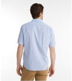 Men's Organic Seersucker Shirt, Short-Sleeve, Slightly Fitted, Stripe