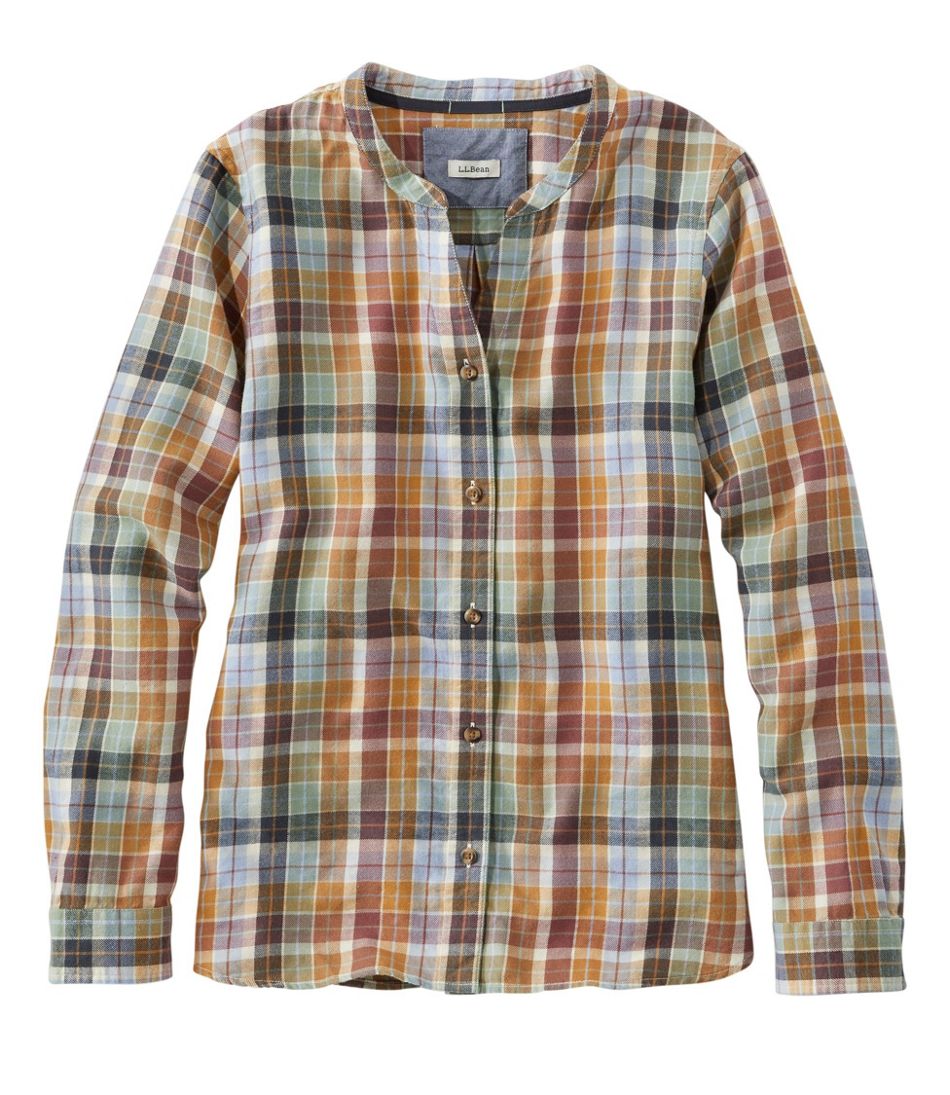 Women's Rangeley Flannel Shirt, Collarless | Shirts & Tops at L.L.Bean