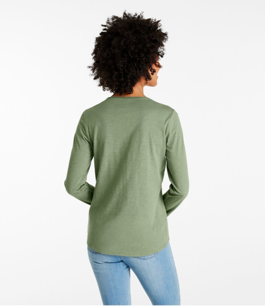 Women's Organic Cotton Tee, Crewneck Long-Sleeve, , small image number 2