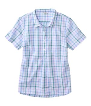 Women's Vacationland Seersucker Shirt, Short-Sleeve Popover Plaid