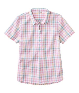 Women's Vacationland Seersucker Shirt, Short-Sleeve Popover Plaid