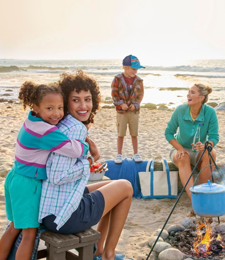 Women's Vacationland Seersucker Shirt, Long-Sleeve Plaid, Sunrise Pink Check, small image number 7