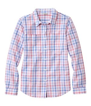 Women's Vacationland Seersucker Shirt, Long-Sleeve Plaid