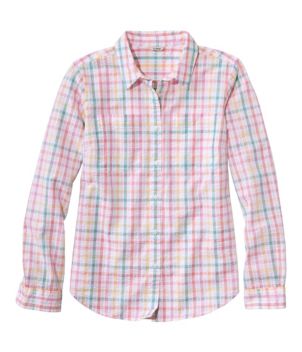 Women's Vacationland Seersucker Shirt, Long-Sleeve Plaid