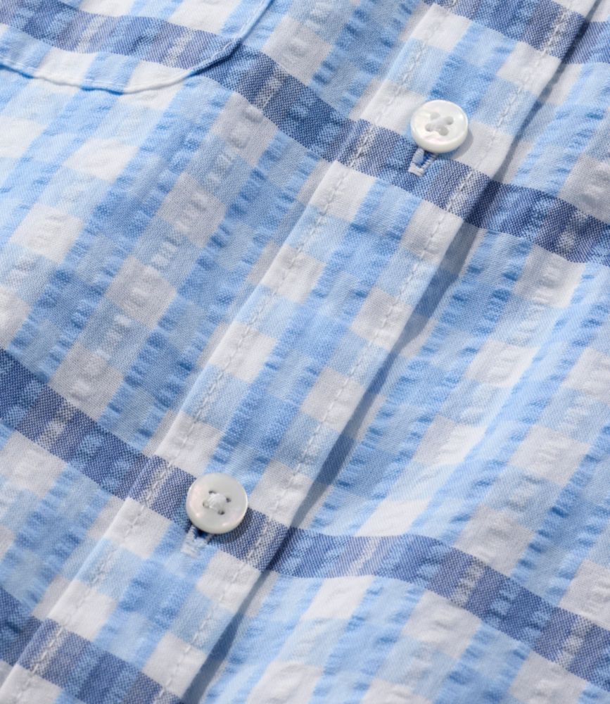Women's Vacationland Seersucker Shirt, Long-Sleeve Plaid