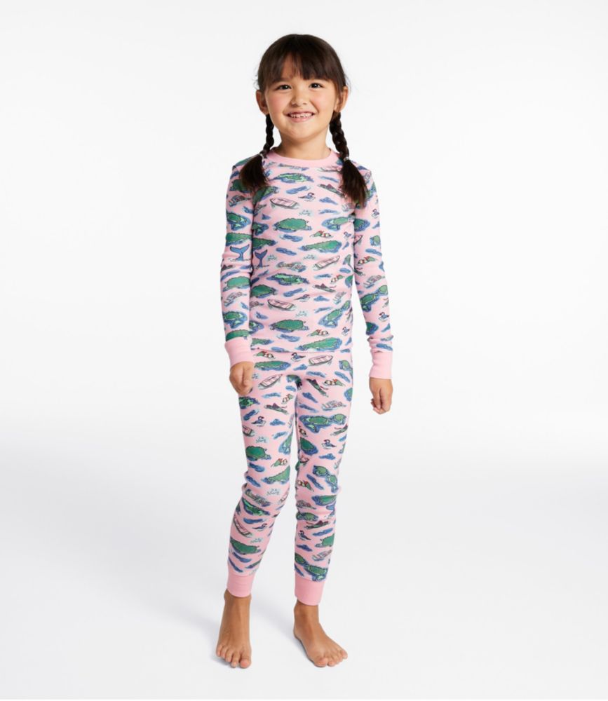 Kids' Organic Cotton Fitted Pajamas, Silver Birch L.L.Bean Outdoors, small image number 4