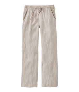 Women's Premium Washable Linen Pull-On Pants, Stripe