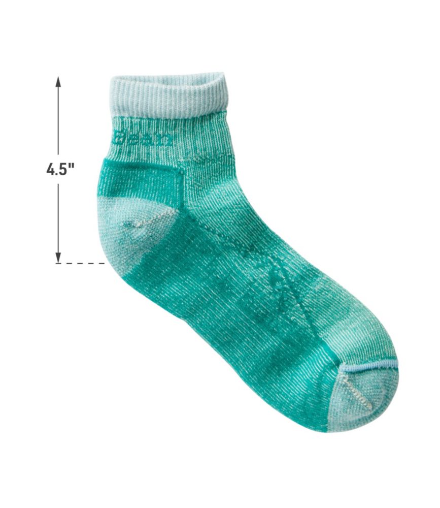 Adults' Cresta Wool Lightweight Hiking Socks, Quarter-Crew, Platinum, small image number 2