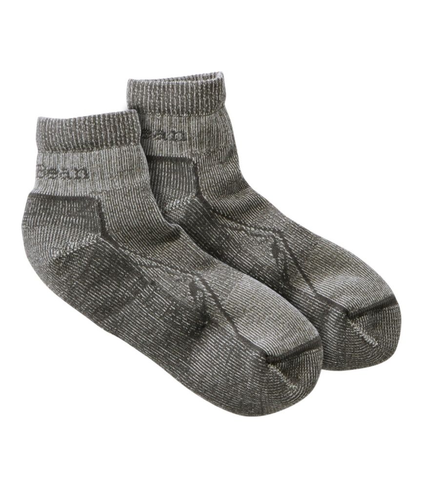 Adults' Cresta Wool Lightweight Hiking Socks, Quarter-Crew, Platinum, small image number 1