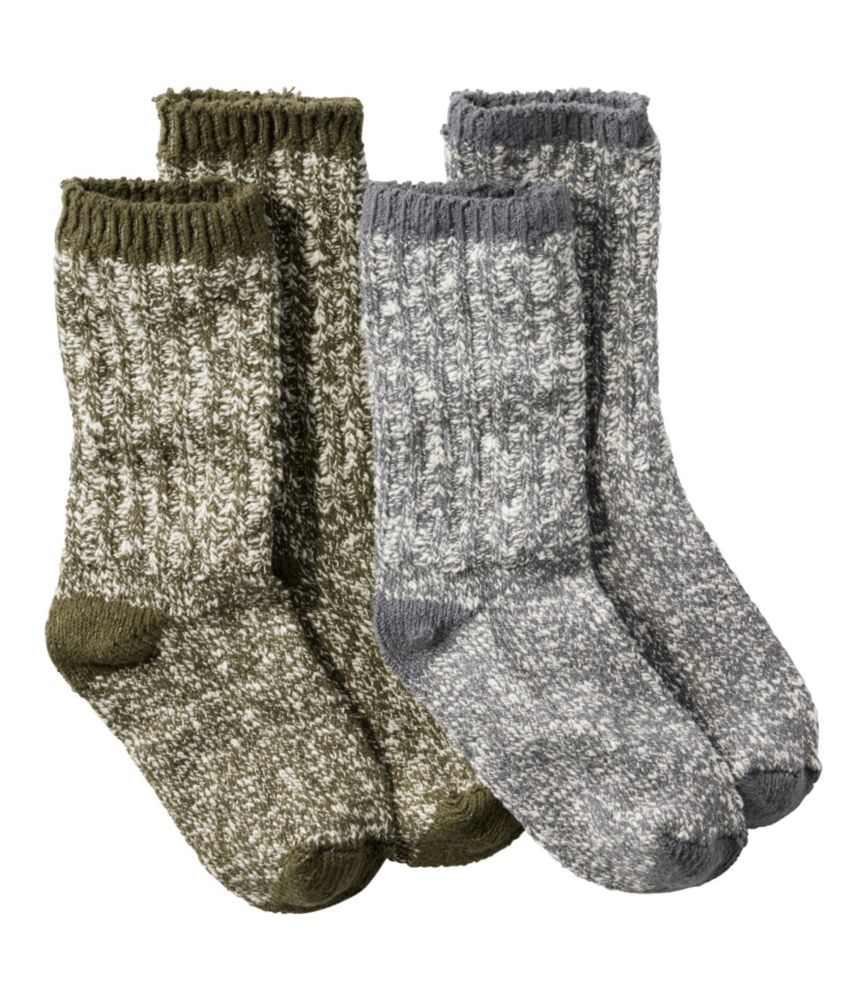 Adults' Cotton Ragg Sock, 2-Pack, Kelp Green+Gray, small image number 1