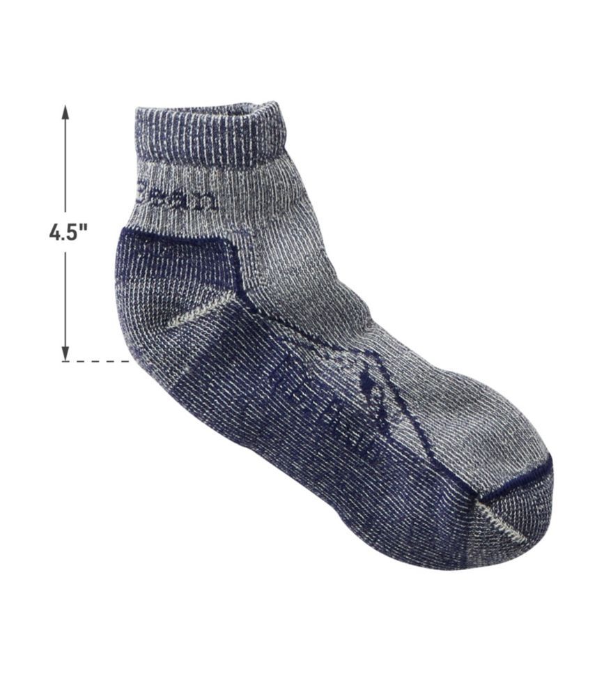 Adults' Cresta Wool Midweight Hiking Socks, Quarter-Crew, Iron Blue/Putty Stripe, small image number 2