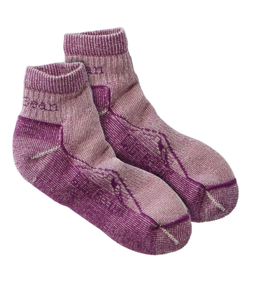Image of Adults' Cresta Wool Midweight Hiking Socks, Quarter-Crew Purple L