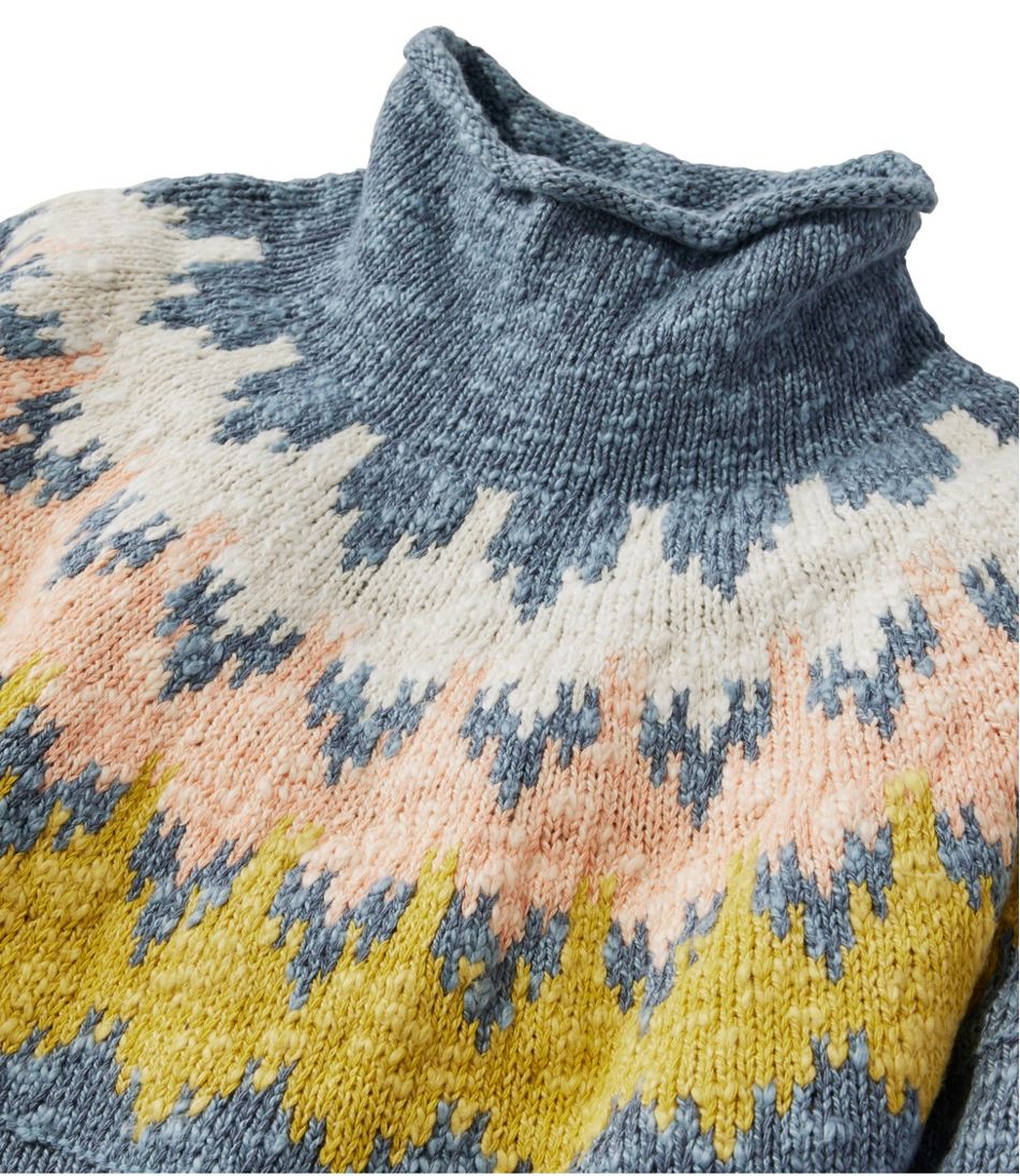 Hvad er der galt Dejlig Lydig Women's Cotton Ragg Sweater, Funnelneck Pullover Fair Isle | Sweaters at  L.L.Bean