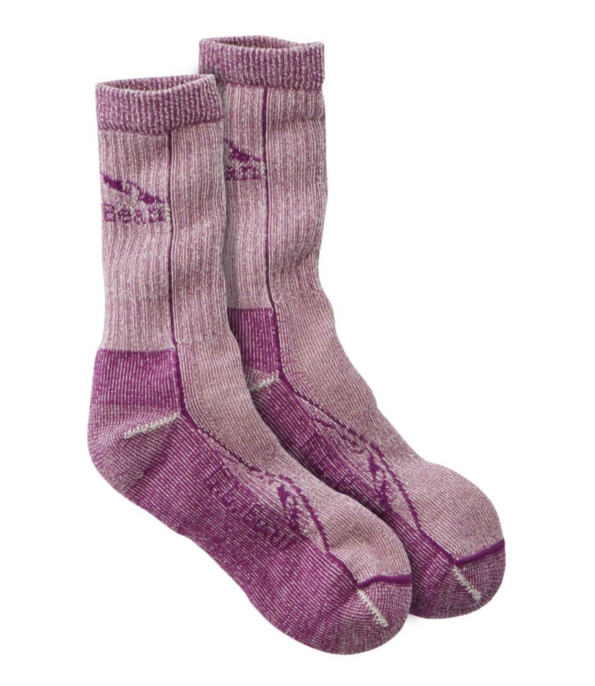 Image of Adults' Cresta Wool Midweight Hiking Socks, Crew Purple L
